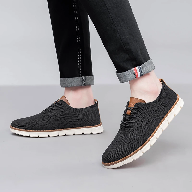 Дышащие сетчатые Спортивные Повседневные мужские туфли CLOHOO на плоской подошве