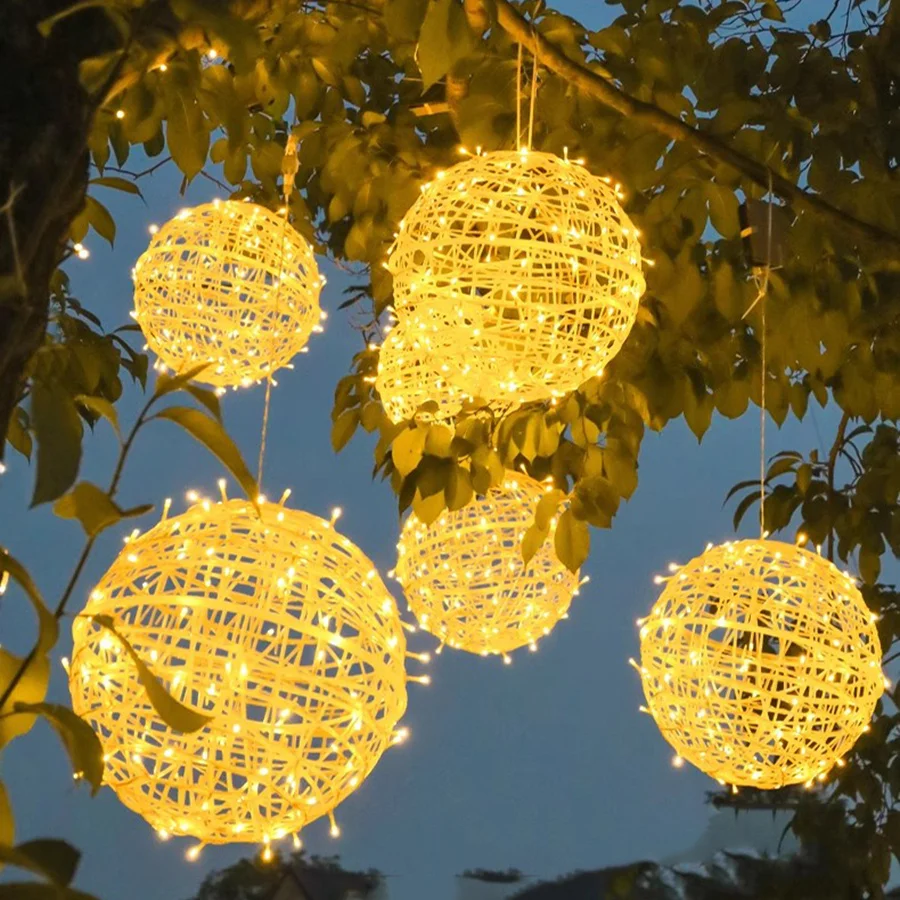 5 в 1 подвесной шар виде рождественской елки сказочный свет уличный фонарь елка