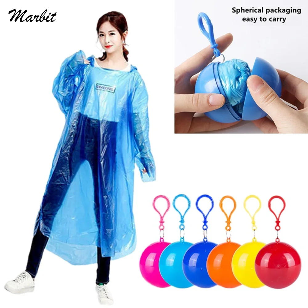 

1Pcs Portable Disposable Raincoats Emergency Convenient Rain Poncho In A Ball For Traveling Camping Outdoor Sports