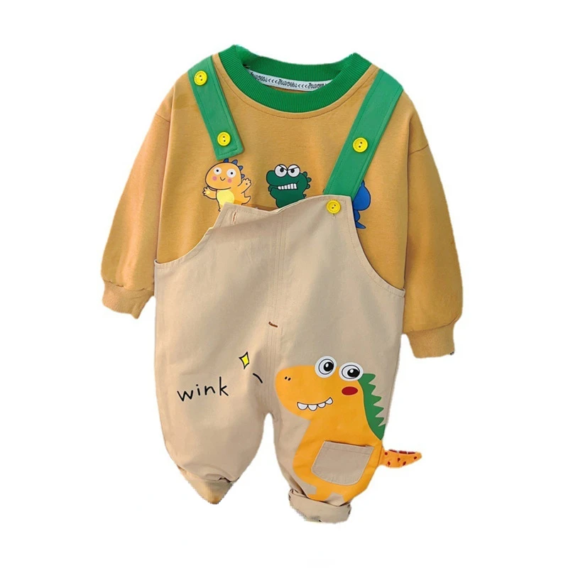 

New Spring Autumn Baby Clothes For Girls Children Boys T-Shirt Overalls 2Pcs/Sets Toddler Casual Costume Infant Kids Tracksuits