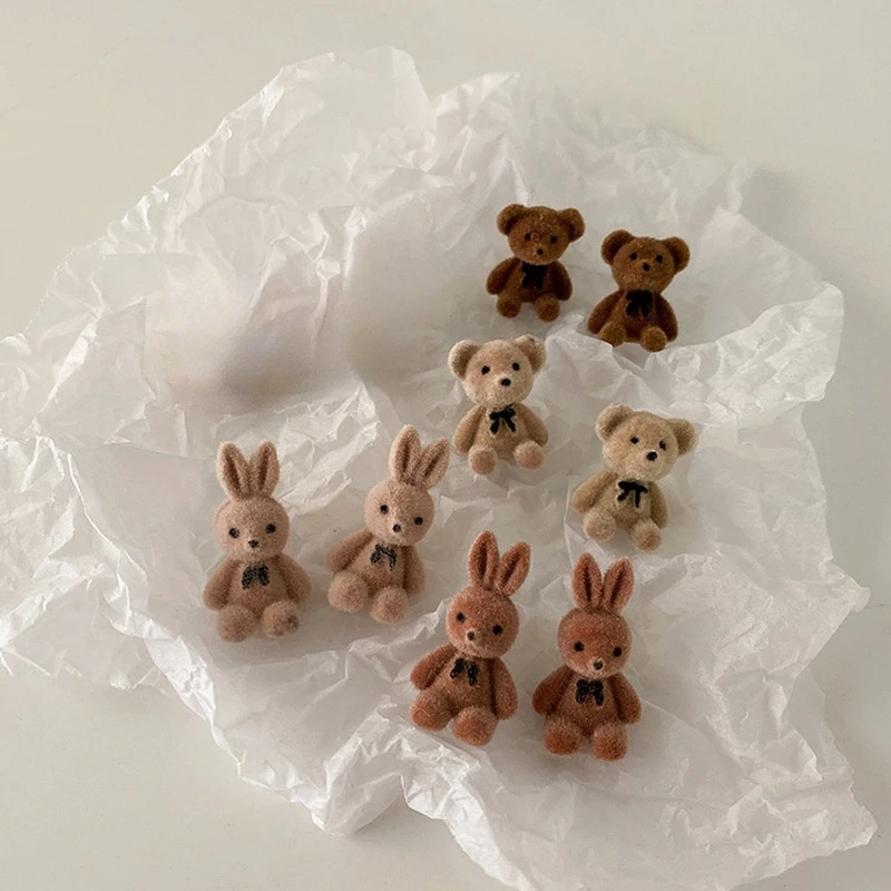 Модные серьги-гвоздики для женщин милые серьги в виде кролика медведя животных