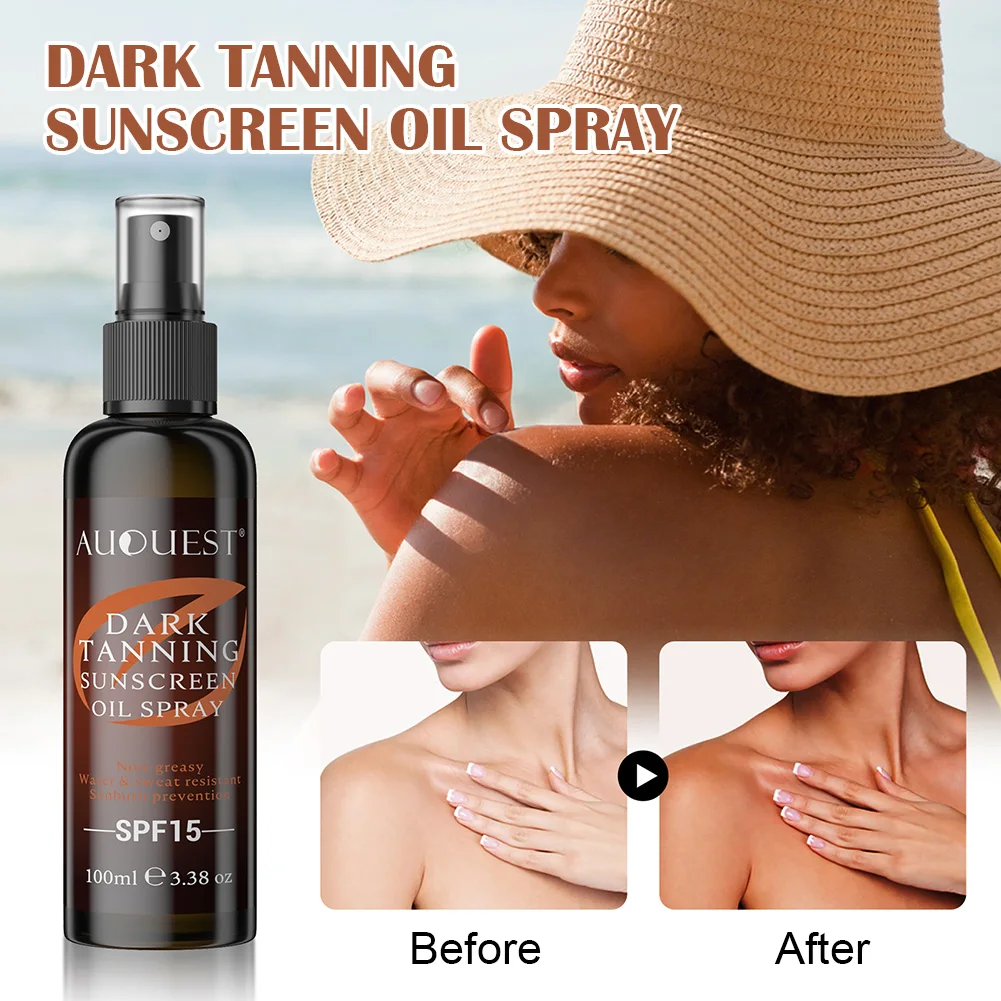 

100ml Body Self Tanners & Bronzers Skin Protection Dark Tanning Sunscreen Oil Spray Shine Brown Sun Cream Body Care