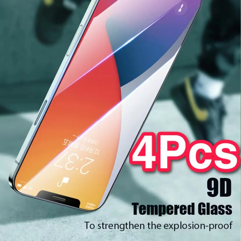 

9D Glass for iPhone 11 12 13 Pro Max XS x XR 12 Mini screen protective film for iPhone 8 7 6 6s plus black tempered glass film
