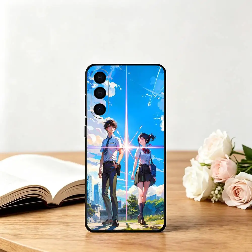 Фото Чехол для телефона Anime Your N-Name Kimi no na wa для Samsung Galaxy A73, A72, A71, A70, A53, A52, A51, мягкий силиконовый черный чехол №3
