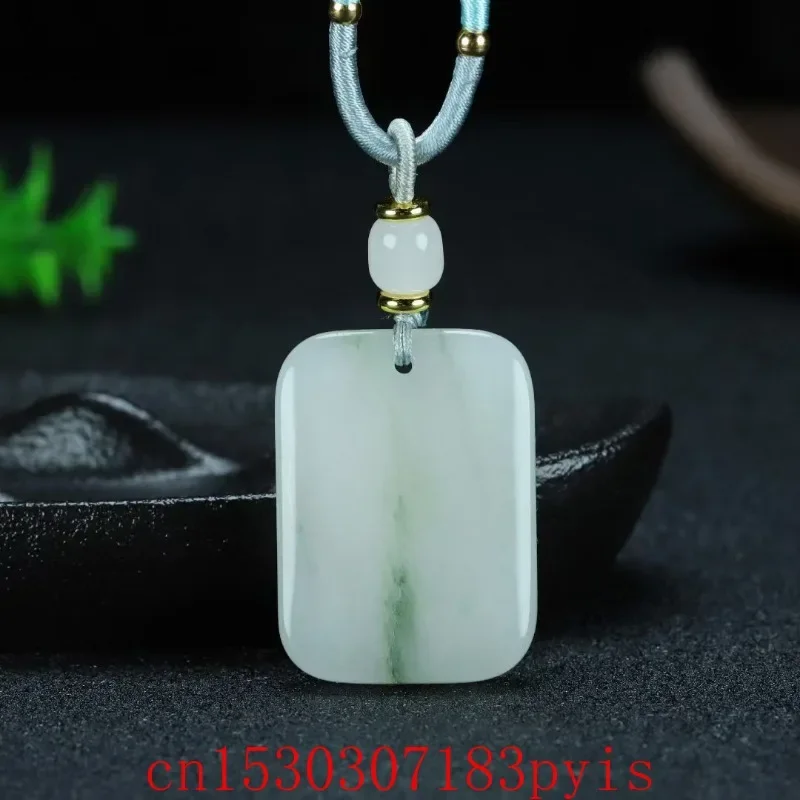 

Natural Tianshan Jade Safety Pendant Necklace Fashion Fine Jewelry Bread Pendants Jadeite Charm Amulet Gift for Women Men Luxury