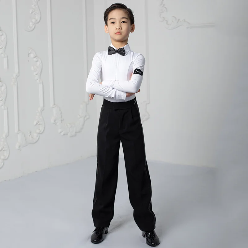 

Latin Dance Competition Clothes Kids Professional Shirts Pants Suits Tap Dance Costume Boys Latin Standard Wear