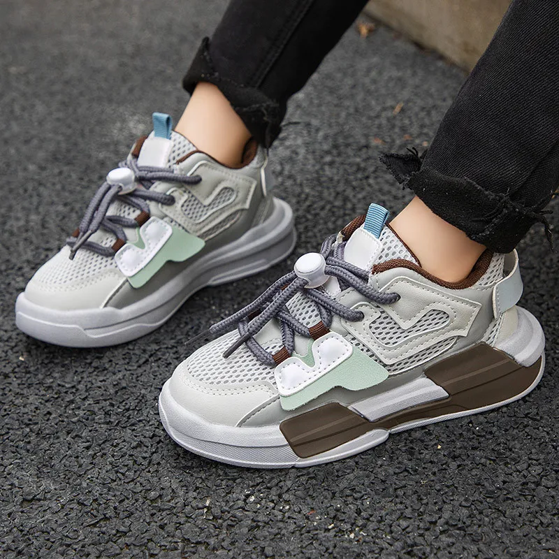 Spring Fashion Pink Platform Sneakers Kids Breathable Mesh Sports Shoes for Boys School Children's Sneakers Girl tenis infantil