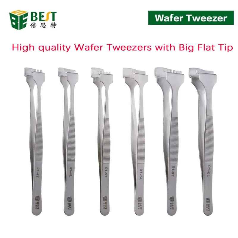 

BST High quality Wafer Tweezers with Big Flat Tip BST-91-5L SA 91-5T 91-4L 91-4T 91-6L 91-6T