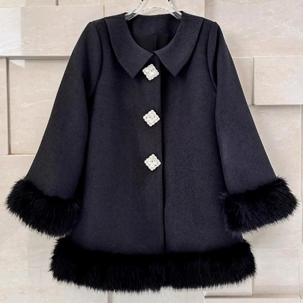 Женские искусственные шубы из лисы пуговица с черным бриллиантом шея куклы