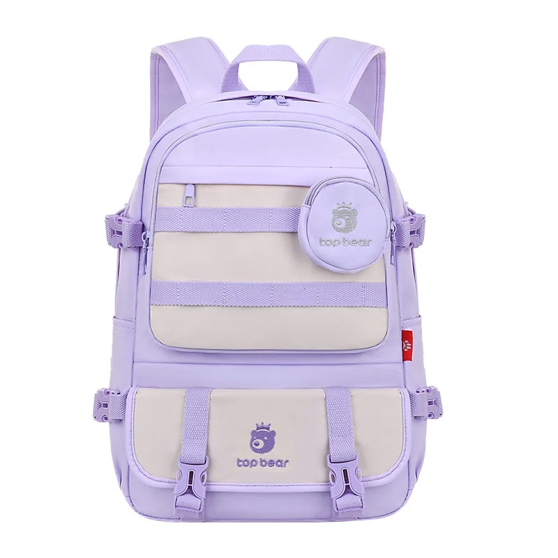 Junior School Students Girl Leisure Large Capacity Bags New Japanese Children Teenagers Light Backpacks with Small Pocket Bags