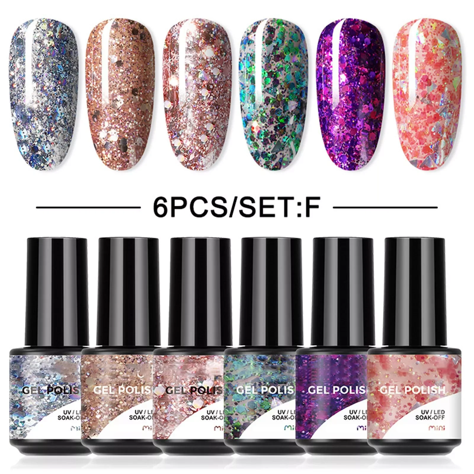 

NEW2023 Finger Nail Dryer for Regular Nail Polish Nail Polish Hardener 6 Piece Gel Nail Polish Set Super Glitter Glitter 786 Nai