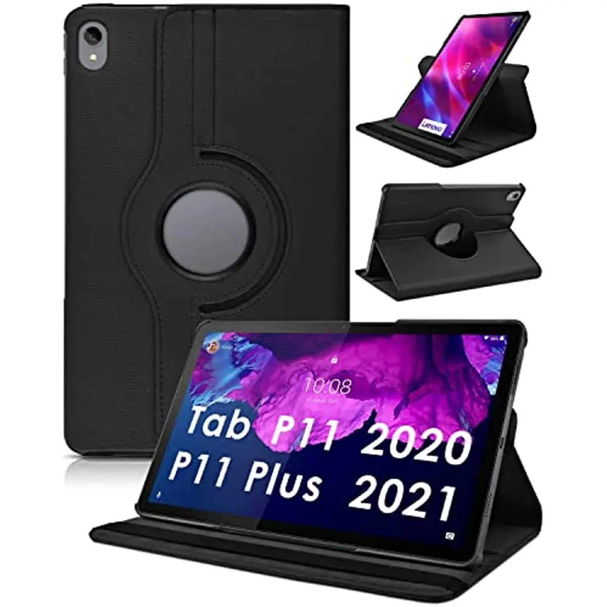 

Rotating Funda for Lenovo Tab P11 Plus 5G Smart Case TB-J606F/L J616F/X J607Z Flip Book Cover For Xiaoxin Pad Plus 2021 11"