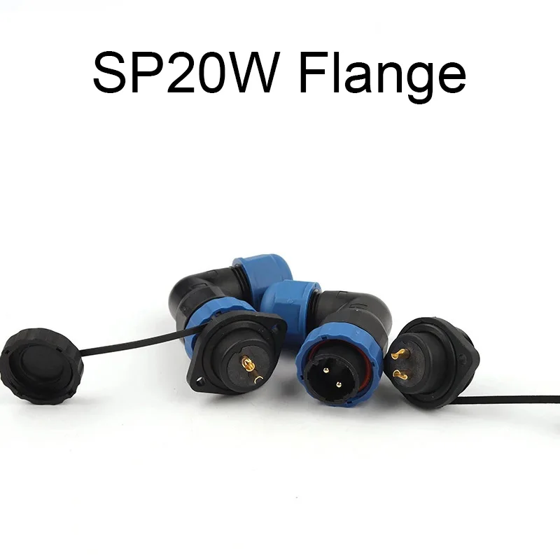

SP20 IP68 Flange Type 90 Degree Elbow Waterproof Connector 1/2/3/4/5/6/7/8/9/10/12/14Pin Industrial Power Aviation Connectors