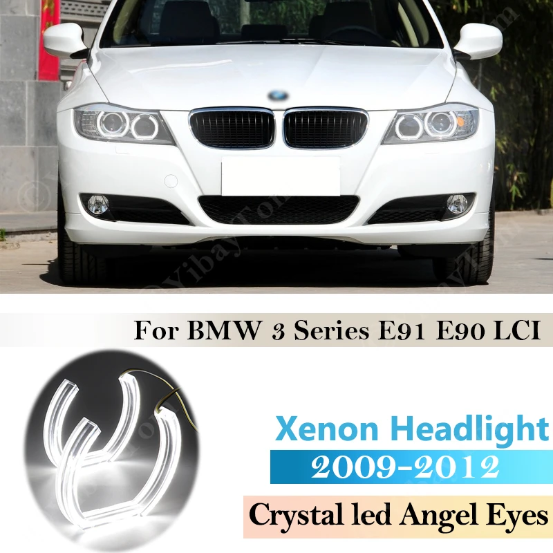 

For BMW 3 Series E91 E90 LCI 2009 - 2012 Xenon headlights Halo Rings Light Kits DTM Style Crystal LED Angel Eyes Car Accessories