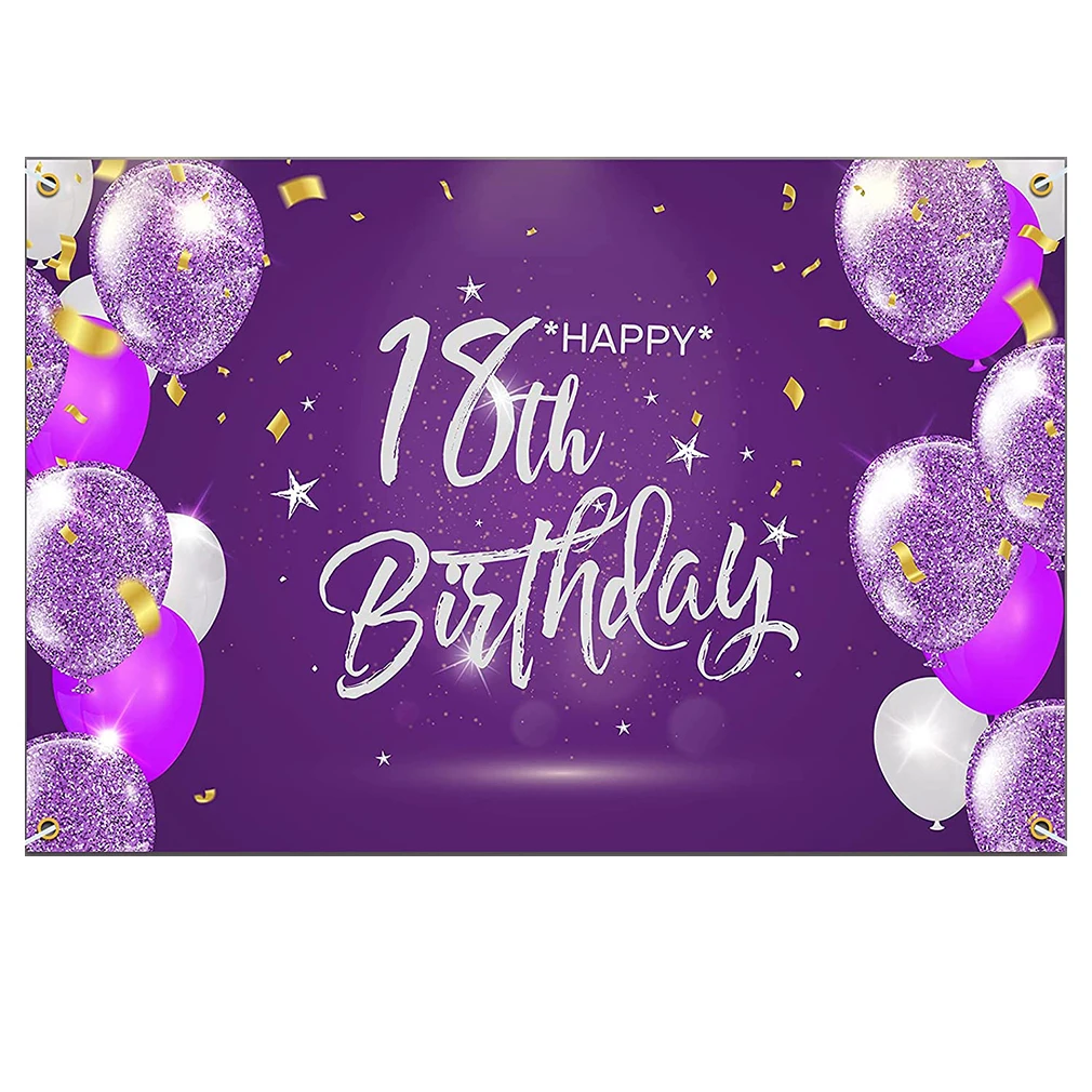 

Фотофон с днем рождения 15, 25, 60, 55, 100, фиолетовый баннер, фотообои для женщин