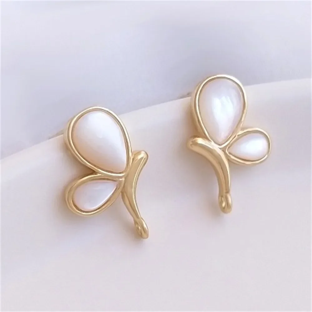 Инкрустированные натуральными ракушками для матери о позолоченных бабочках 14