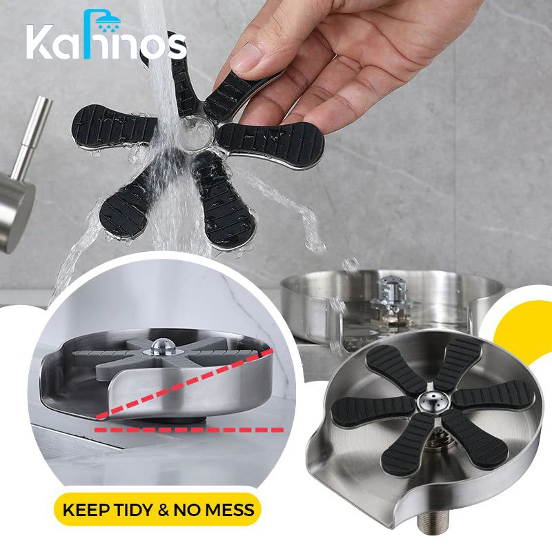 

Automatic Cup Washer Sink Stainless Steel Cup Washers Glass Rinser for Kitchen Sink Faucet Auto Glass Rinser for Bar Accessories