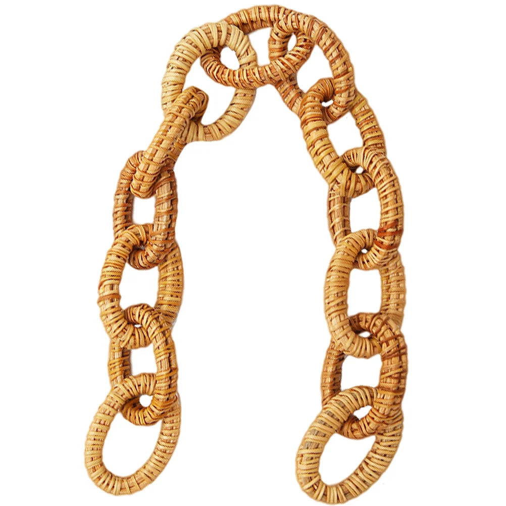 

Rattan Chain Farmhouse Link Decorative Woven Handicraft Hanging Wall Ornament Hangings Knot