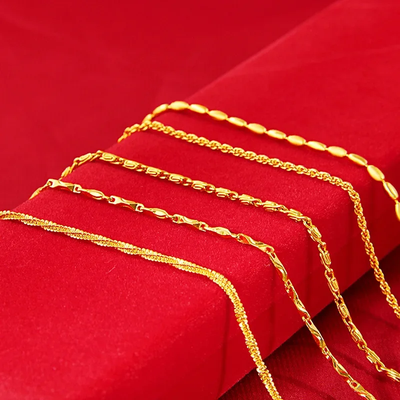 Оригинальный дизайн женское ожерелье из искусственного золота 24 карата