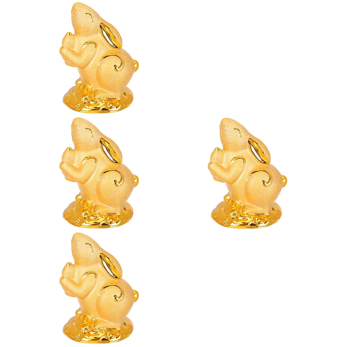 

4pcs Zodiac Rabbit Shape Piggy Bank Desktop Rabbit Bank Bank New Year Gift