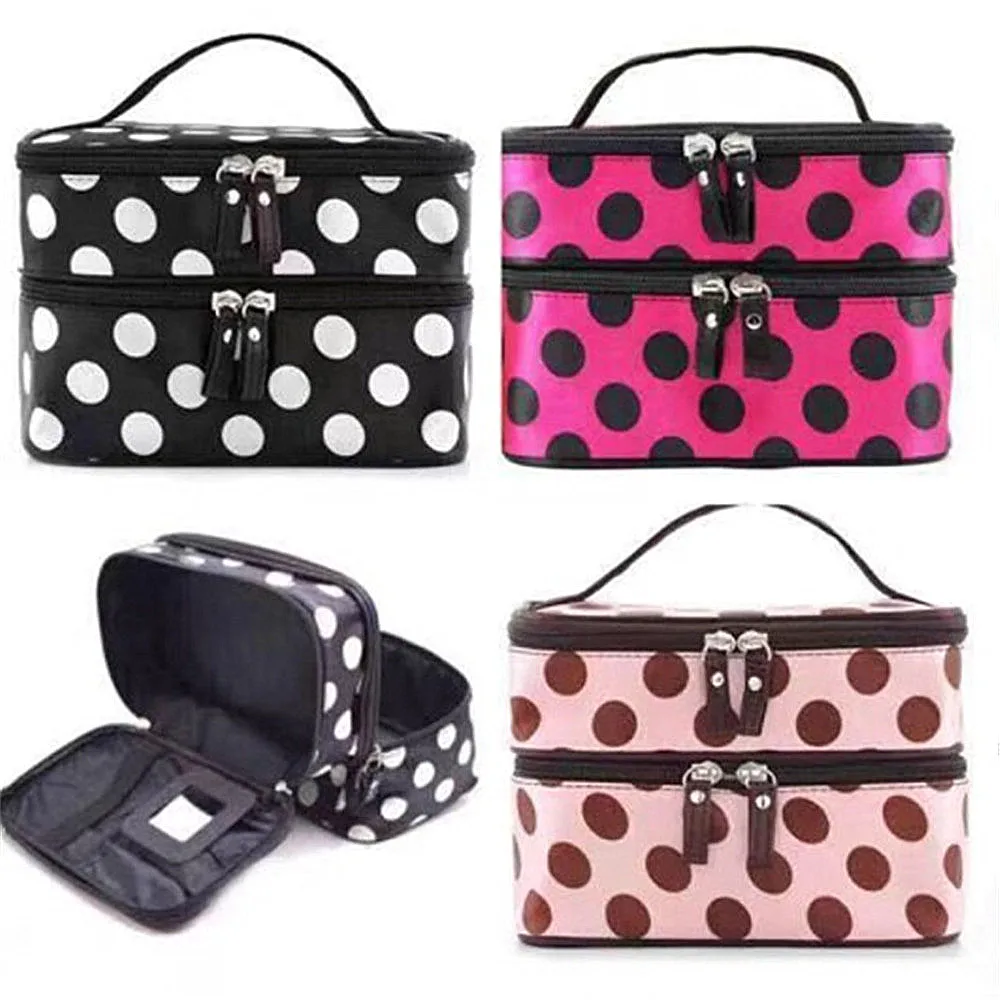 

Double Zip Women Cosmetic Bag Large Capacity Makeup Bag Waterproof Bathing Pouch Travel Toiletries Organizer Storage Make Up Cas