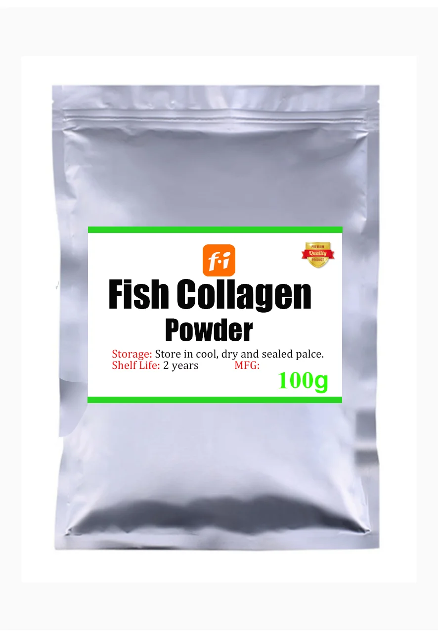 

100g-1000g pure marine collagen powder, fish collagen peptide, repair tissue, restore elasticity, whiten and lighten spots