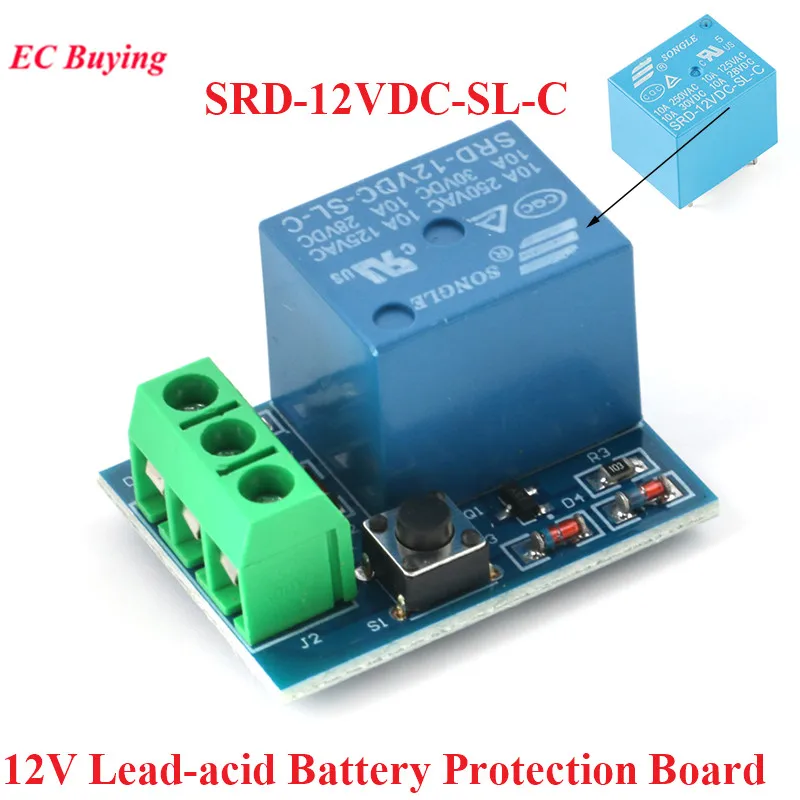 12V Battery Protection Module Lead-acid Battery Protection Board Over-discharge Low Voltage Protection Relay Module SRD-12VDC-SL