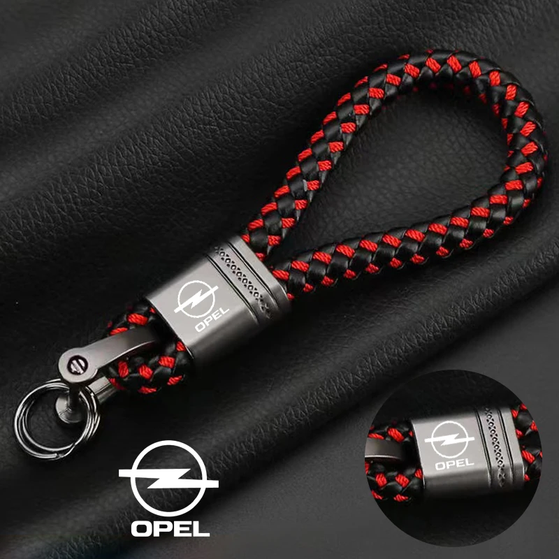 

For Opel OPC Astra Insignia Vectra Corsa Zafira Mokka Antara Custom LOGO Braided Rope Keyring Metal Keychain