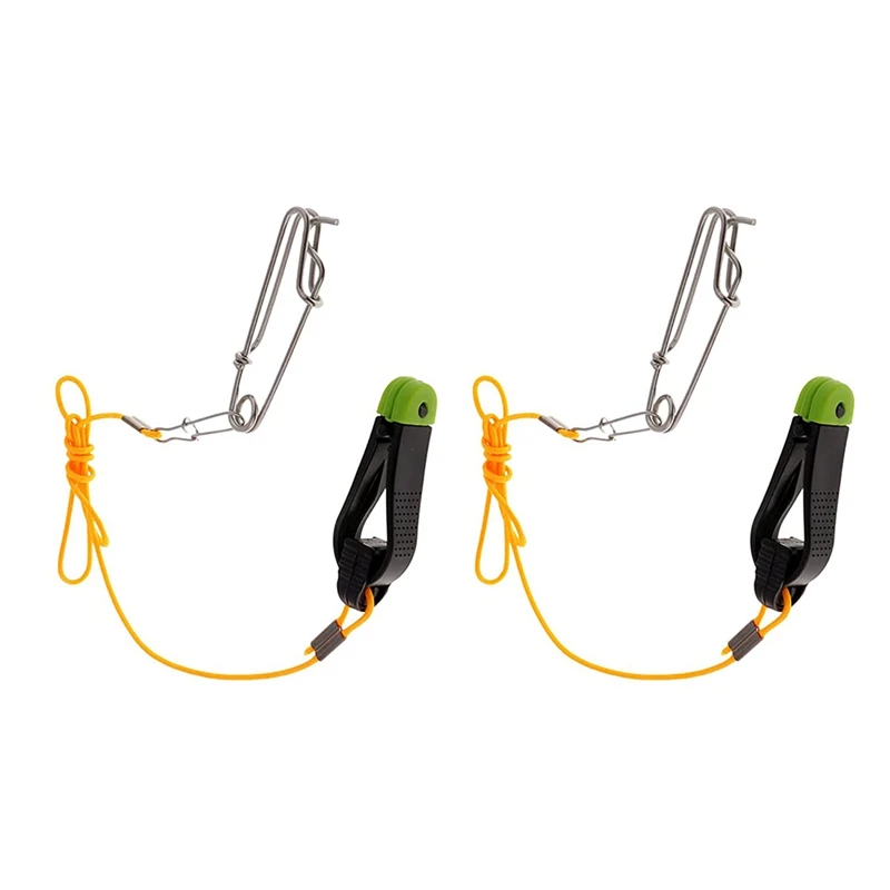 

2 Pcs Power Grip Plus Line Release, 17 Inches Downrigger Release Stacker Clip Fishing Leader With Longline Snap Clips