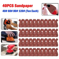 40pcs sandpapers kit 40 60 80 120 grit sand paper sanding disc for plastic wood glass stone polishing grinding abrasive tool