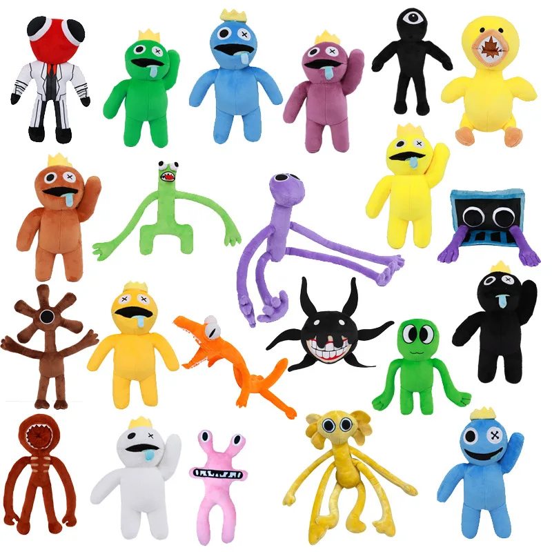 

30cm Kawaii Ro-blox Rainbow Friends Plush Toy Cartoon Game Figure Роблокс Doll Blue Monster Soft Stuffed Animal Toy for Kids Fan