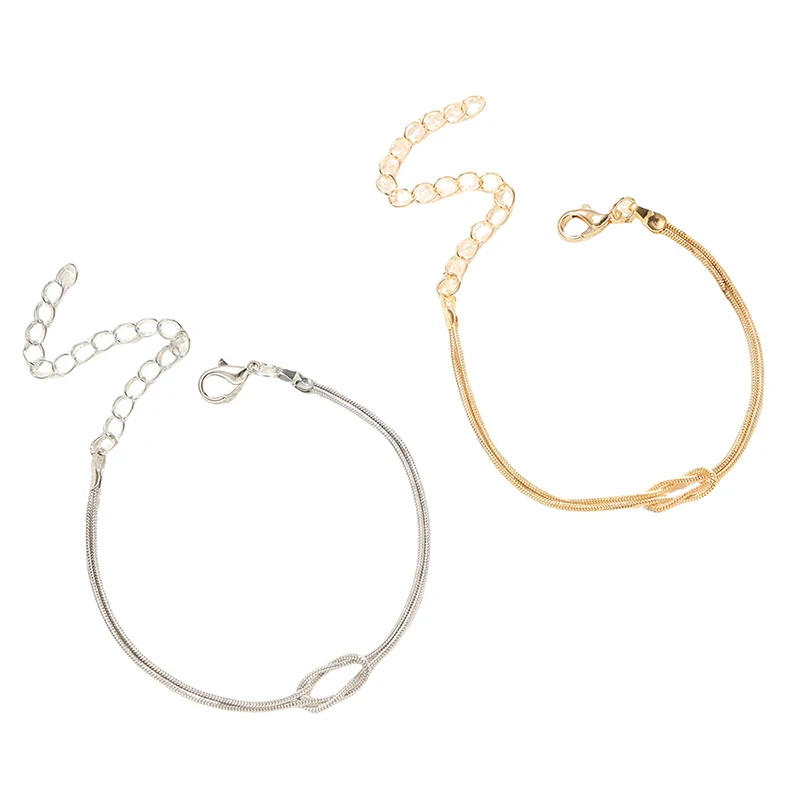 1 пара узлов змея цепи ручной работы узлы браслет золотой серебряный цвет день