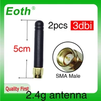 eoth 2pcs 2 4g antenna 23dbi sma male wlan wifi 2 4ghz antene pbx iot module router tp link signal receiver antena high gain
