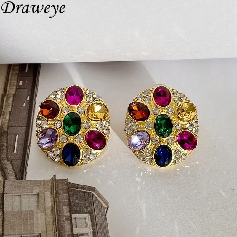 Огромные серьги-гвоздики Draweye для женщин разные цвета искусственная кожа