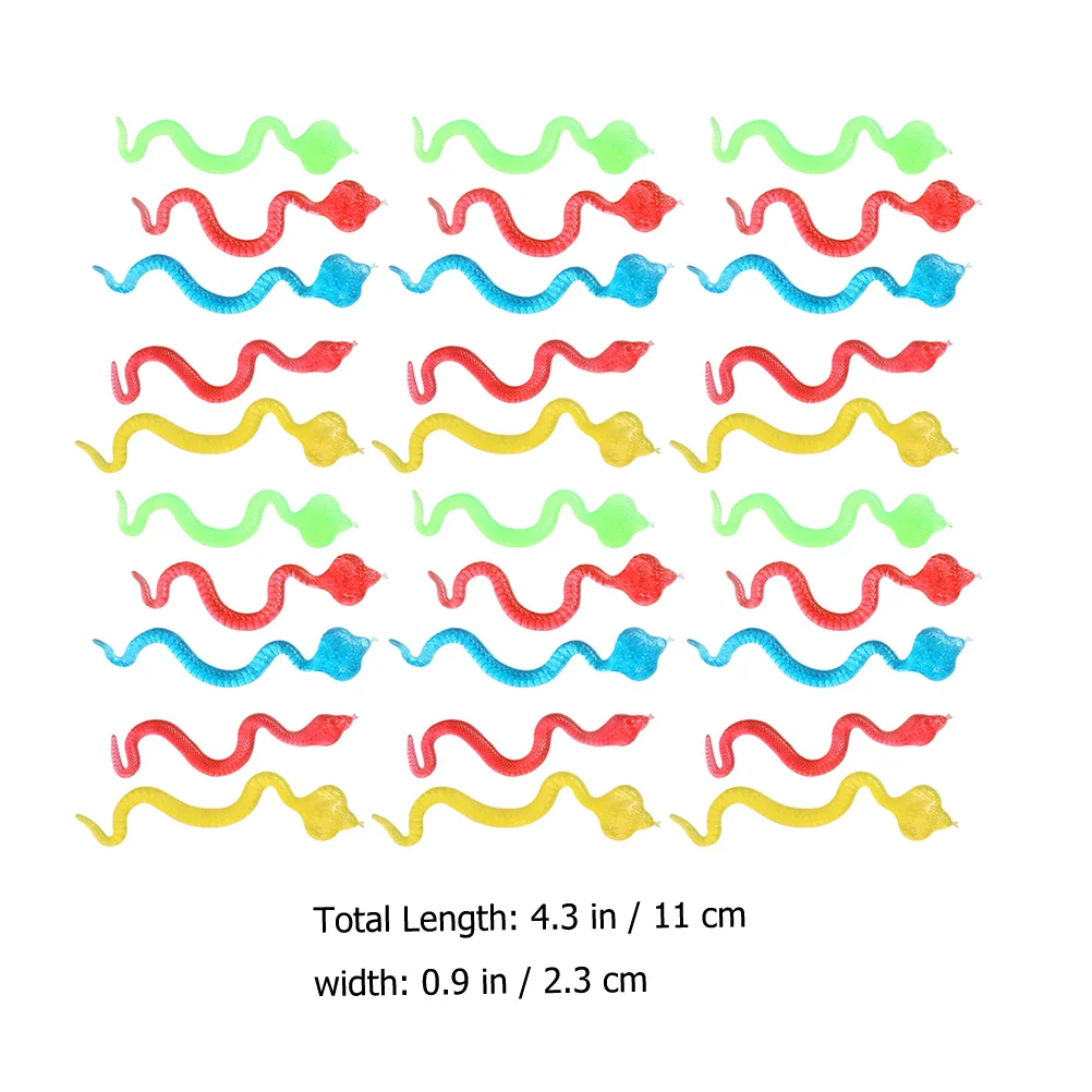 

30 Pcs Sticky Snake Party Prank Toy Artificial Model Pinata Toys Animal Halloween Tpr Child