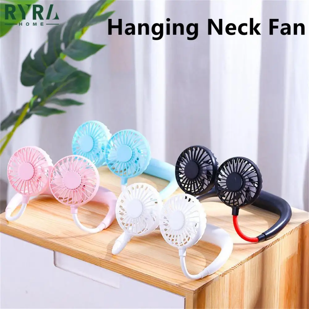 

Portable Hanging Neck With RGB Lights Fan 360 Degree Ratation Mini 3 Speed Adjustable Sports Fan USB Rechargeable Air Cooler
