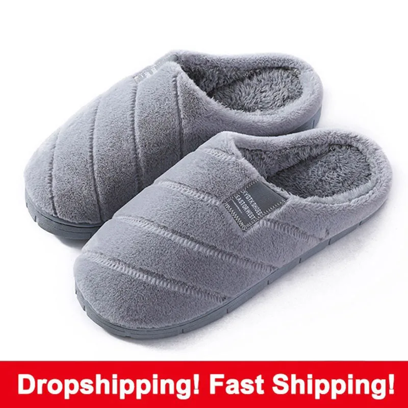 

Новые зимние домашние тапочки для мужчин и женщин, хлопковые мягкие Нескользящие теплые меховые тапочки, тапочки для пар, домашняя обувь
