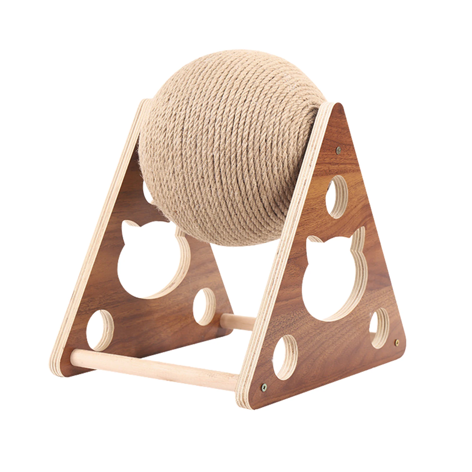 

Cat Scratching Toy Sisal Cat Scratching Rotatable Ball Cat Scratching Ball For Cats & Kittens Interactive Solid Wood Scratcher