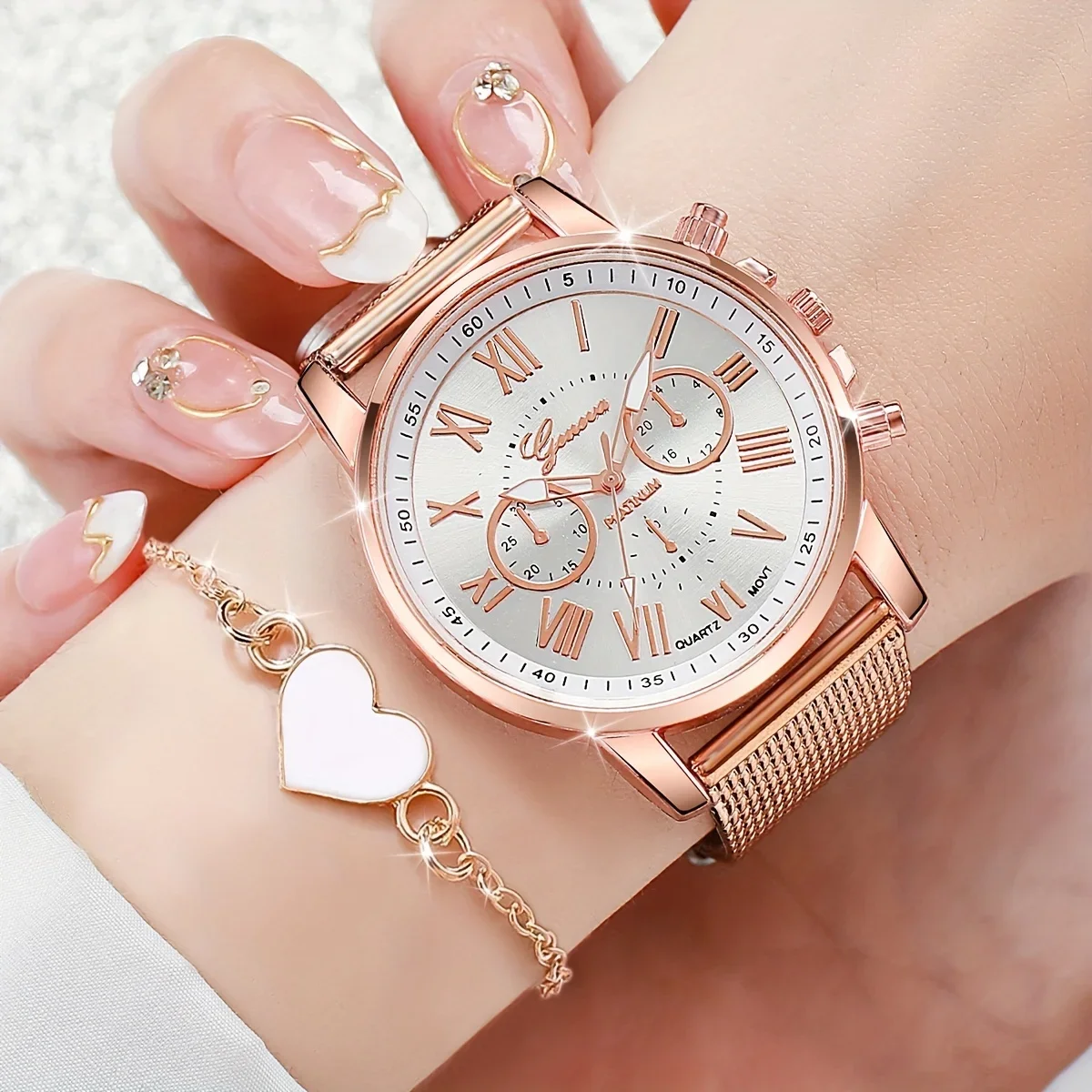 4 шт./комплект кварцевые наручные часы с римскими цифрами