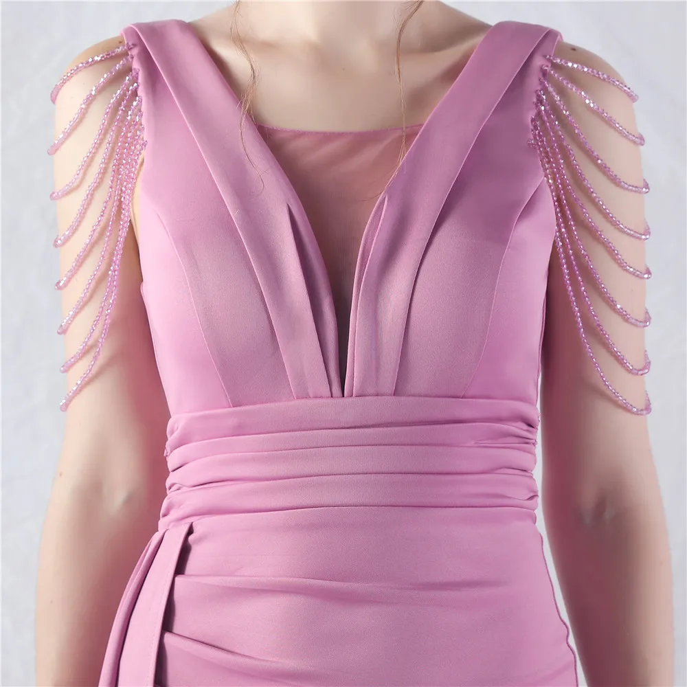 Женское атласное платье-Русалка DEERVEADO роскошное вечернее платье с бисером