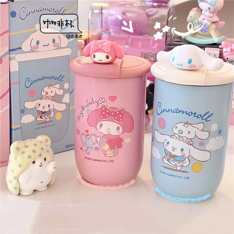

Kawaii Sanriod аниме хобби Mymelody Cinnamoroll Милая трехмерная кукла из нержавеющей стали термос чашка кофейная чашка молочная чашка