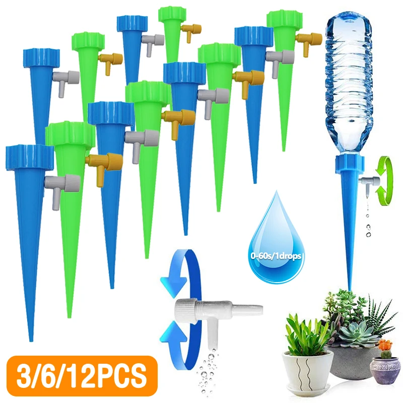 

Plant Self Watering Devices Auto Drip Irrigation Watering Spikes with Slow Release Control Switch for Plant Greenhouse Garden