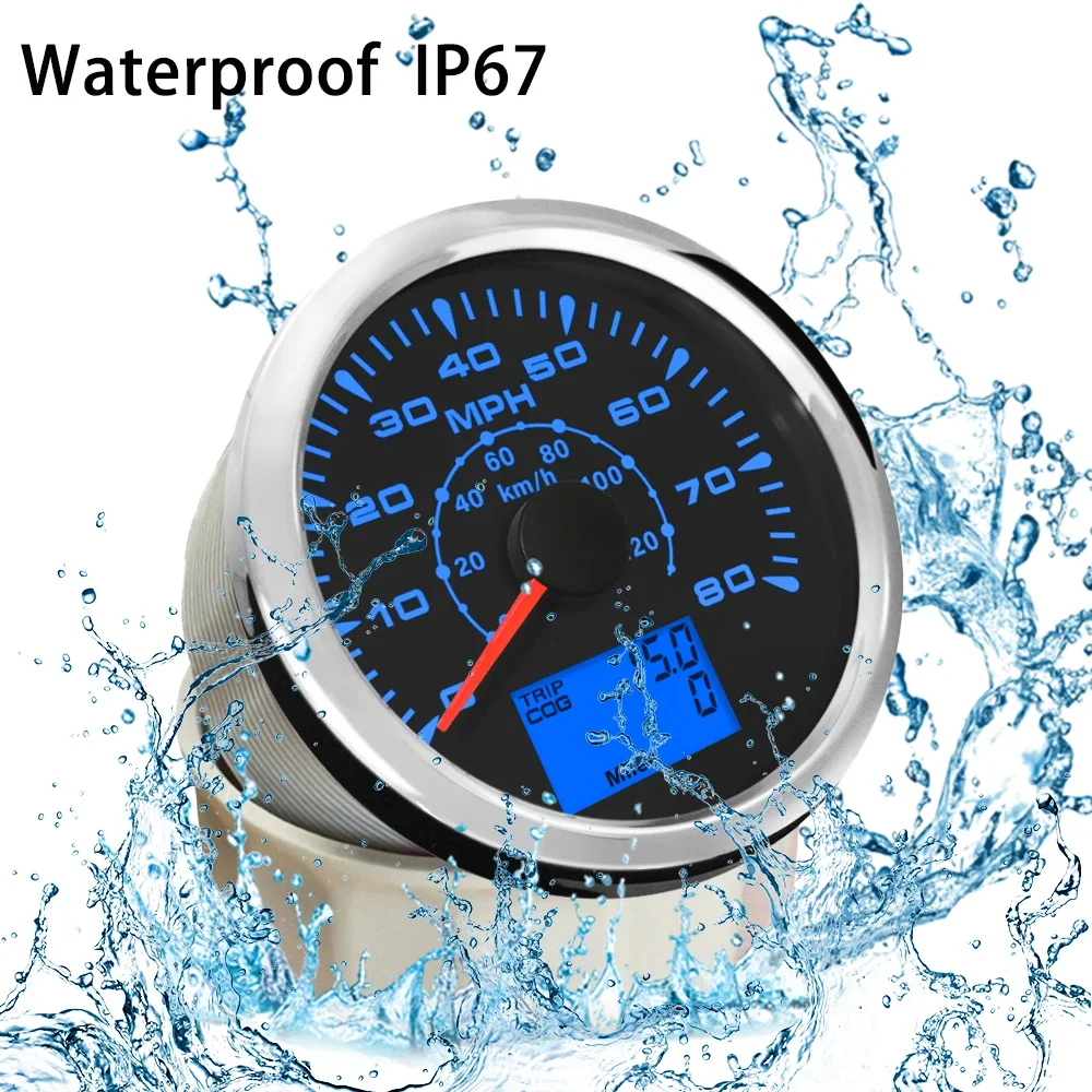 85 мм GPS-спидометр 0-35MPH 0-80MPH 0-160MP 0-200MPH Одометр Пробег с 8 цветами подсветки для