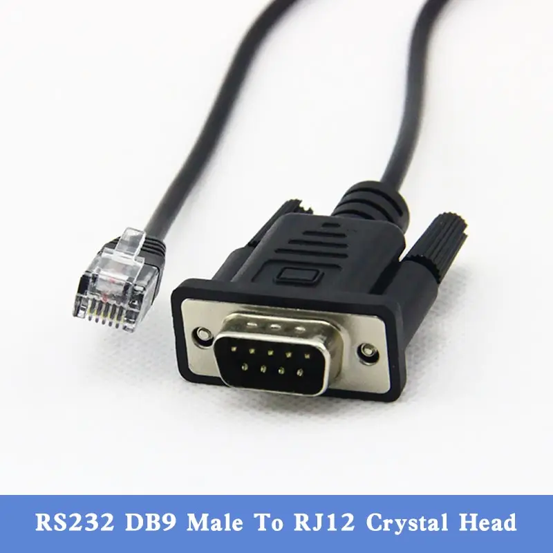 Rs232 Db9 To Rj12 Connector Cable Db9 9Pin Male Connectors Rs232 Serial