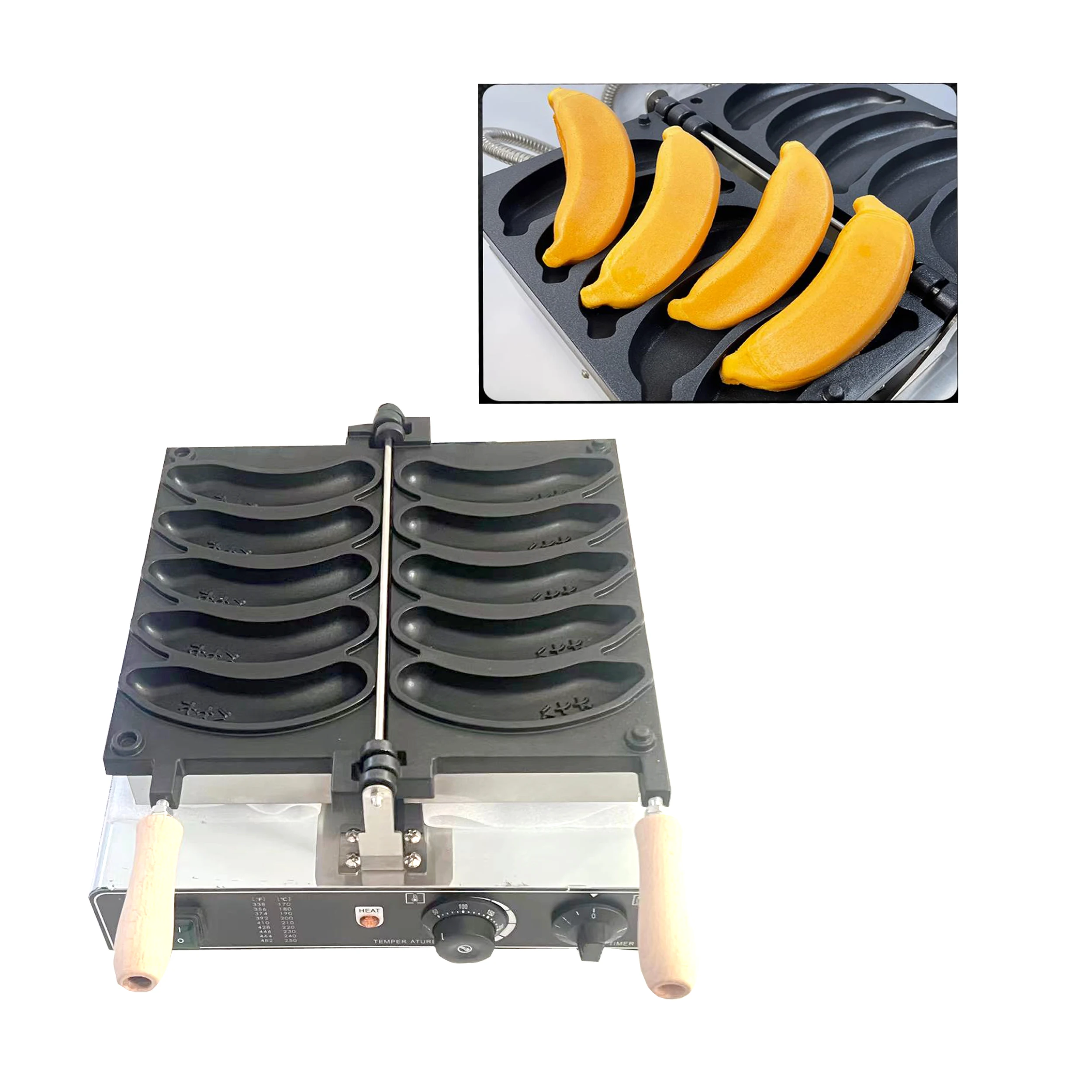 

Electric Banana Shape Waffle Makers 1800W Waffle Making Machines 5PCS Taiyaki Waffle Maker Nonstick Waffle Snacks