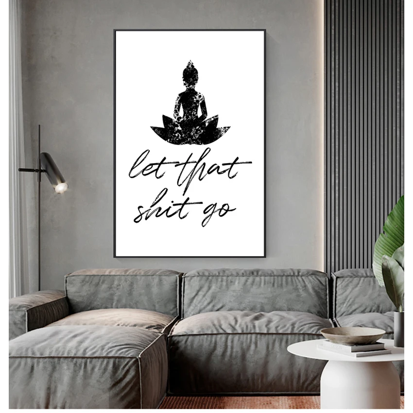 

Настенная картина для мужчин, декор для ванной комнаты, забавная вывеска для ванной, холщовые принты с цитатами «Let that Go»