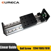 1204 1605 ball screw rail slide linear guide stage slide manual sliding table for cnc z axis linear actuator 300mm linear stroke