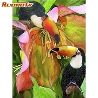 ruopoty painting by numbers forest birds oil picture 60x75cm frame handmade unique gift acrylic paint drawing art crafts
