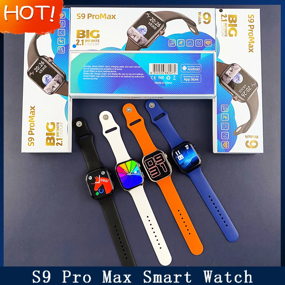 

Newest S9 Pro Max Smartwatch For Men Women Bluetooth Call Message Reminder 2.1inch Smart Watch For Apple Huawei Sports Watches
