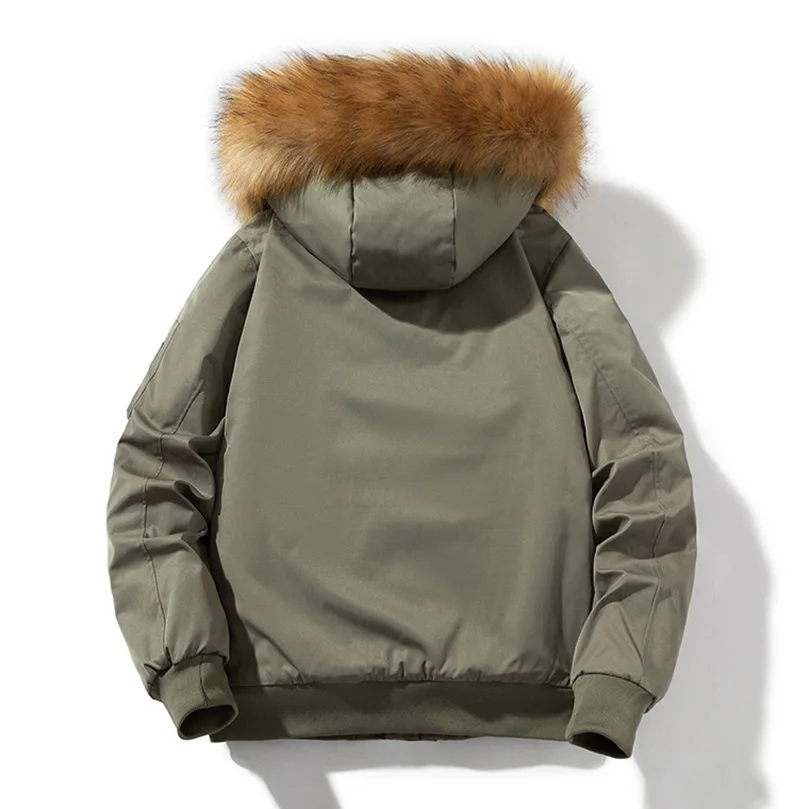 Зимняя куртка с воротником из натурального меха мужская парка подкладкой